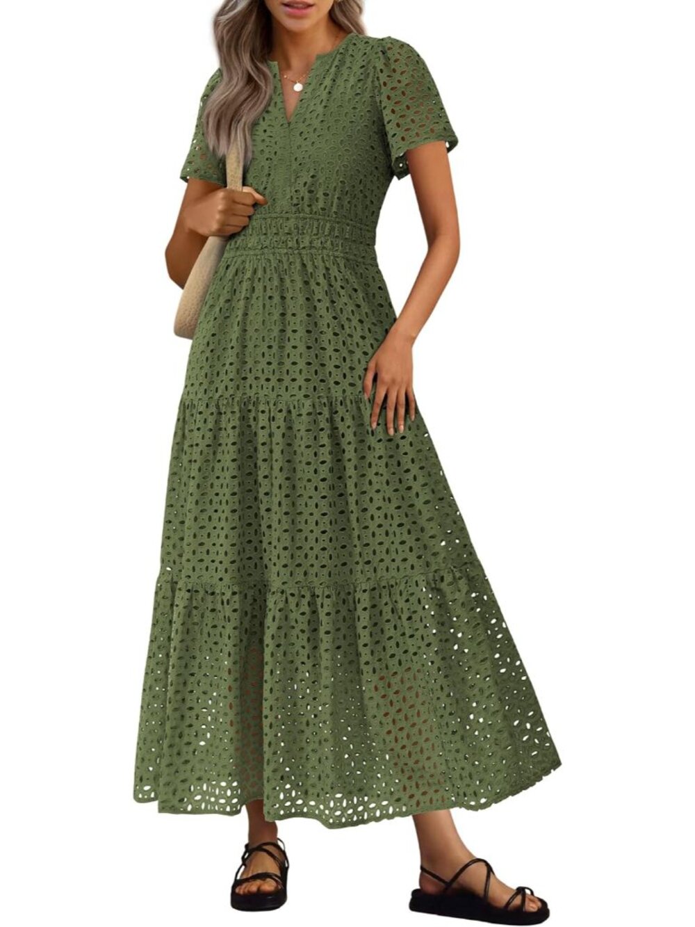 Chic Women's Summer Eyelet Maxi Dress for Any Occasion